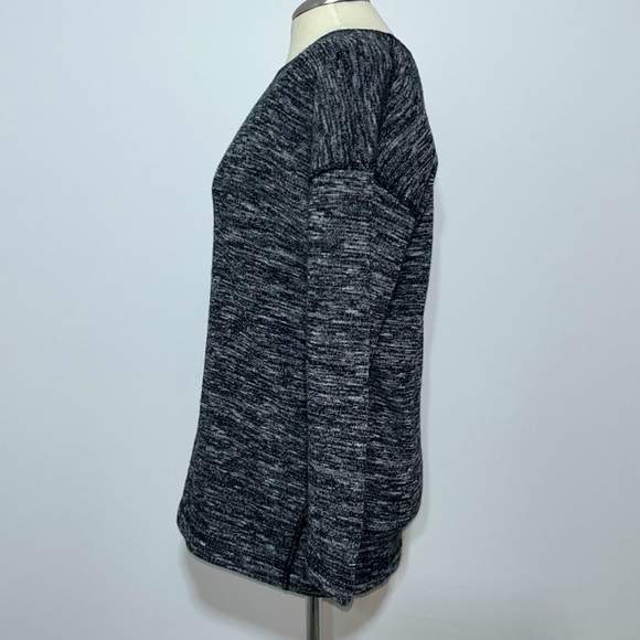J. Crew Thick Wool Blend Long Sleeve Grey/Black Sweater with Back Zipper Size S - Picture 2 of 9